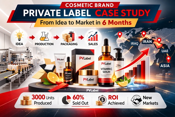 مطالعه موردی راه‌اندازی برند آرایشی بهداشتی با مدل تولید بدون کارخانه (Private Label) در ۶ ماه